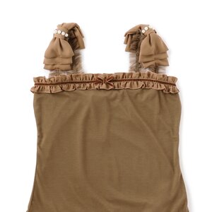 LIZ LISA Shoulder Ribbon Camisole Mocha