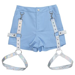LISTEN FLAVOR Shorts w/ Harness Garter Belt M Size Light Blue
