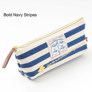 Sumikko Gurashi Maritime Pen Pouches Bold Navy Stripes