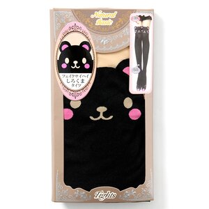 NEW Animal Fake Thigh-High Tights Black Bear