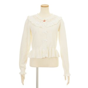 LIZ LISA Frilly Cherry Cardigan White