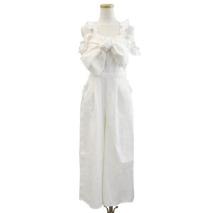 LIZ LISA Ribbon Denim Overalls White