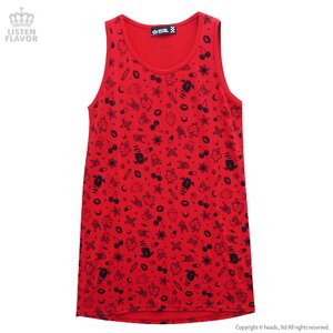 LISTEN FLAVOR Mysterious Print Tank Top Red