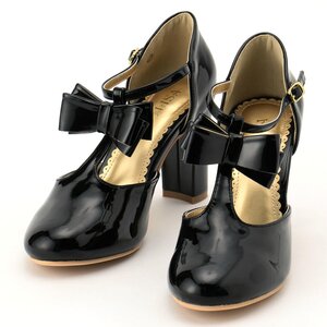 LIZ LISA Enamel Strap Pumps Black M