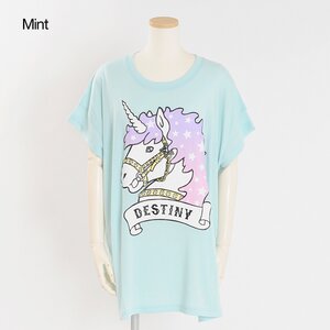 Listen Flavor Destiny Unicorn Big Jersey T-Shirt Mint
