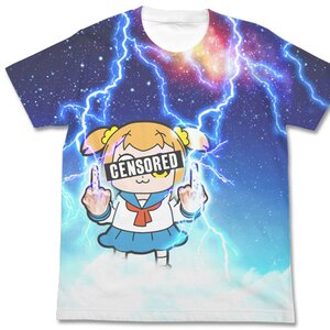 Pop Team Epic Thunder Popuko Graphic White T-Shirt L