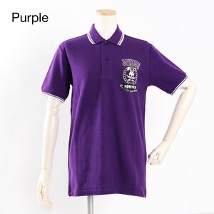 LISTEN FLAVOR Rock 'n' Roll Skull Bunny Polo Shirt Purple