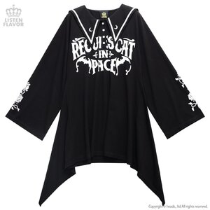 LISTEN FLAVOR RIP Bat Sailor Collar Dress Black