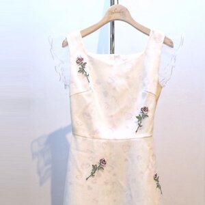 Swankiss Rose & Heart Leopard Print Dress White