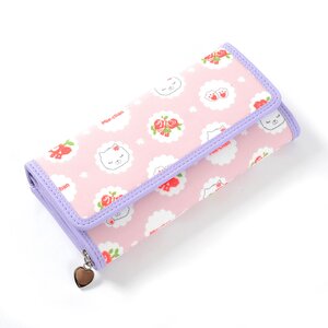 Flower Pattern Mie-chan Long Wallet Pink
