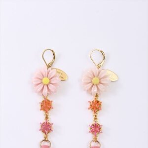 Honey Salon Daisy Tassel Earrings Pink