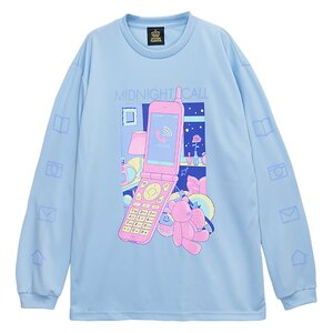 LISTEN FLAVOR Midnight Call Long Sleeve T-Shirt Light Blue