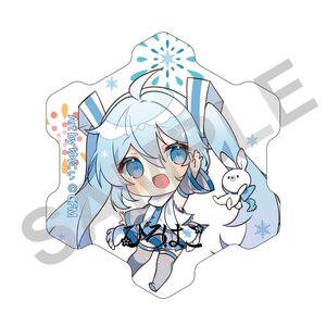 Snow Miku x Hirohako Snowflake Acrylic Magnet Hakodate Winter Fireworks - Art by Yunii