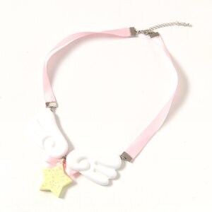 milklim Angel Milk Wing Star Ribbon Necklace Light Pink