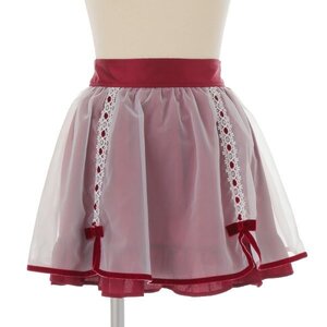 LIZ LISA Velour Ribbon x Organdy Sukapan Skirt  Bordeaux