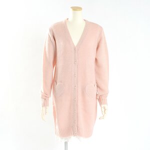E Hyphen World Gallery BonBon Fuwa Fuwa Heart Cardigan Pink