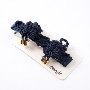 gargle Chrysanthemum Knot Hair Clip Navy