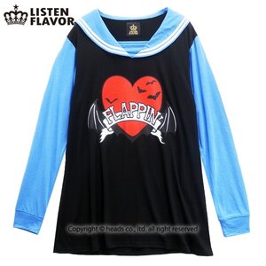 LISTEN FLAVOR Flying Devil Heart Sailor Tunic Black
