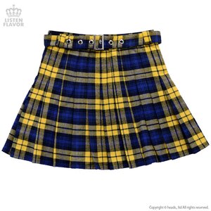 LISTEN FLAVOR Pleated Skirt w/ Belt Yellow