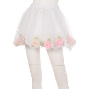 Swankiss Floating Flower Puff Skirt White