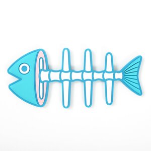 Fish Bone Magnet Hook Blue