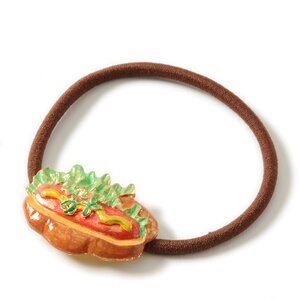 Delicious Enamel Hair Tie Hotdog w/ Toppings