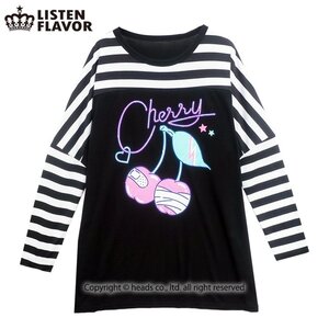 LISTEN FLAVOR Striped Cherry Top Black