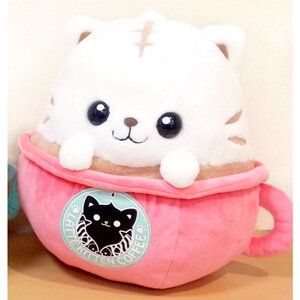 Latte Kitten Coffee Big Plushies Salmon Pink