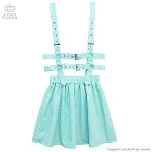 LISTEN FLAVOR Flared Skirt w/ Harness Belt Mint