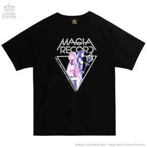 LISTEN FLAVOR x Magia Record: Puella Magi Madoka Magica Side Story Collab Magia Record Big T-Shirt Black