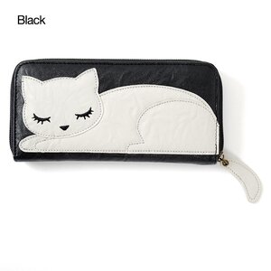 Napping Pooh-chan Long Wallet Black