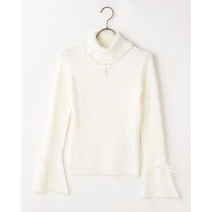 LIZ LISA Flared Sleeve Knit Turtleneck White