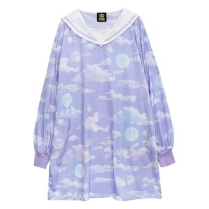 LISTEN FLAVOR Dreamy Moonlit Night Sailor Dress Dreamy Sky