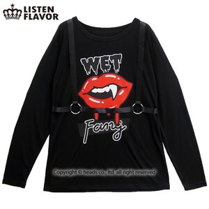 LISTEN FLAVOR Horror Lip Harness Top Black