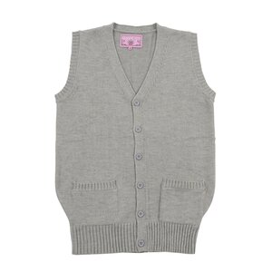 Teens Ever Heather Gray High School Uniform Front-Opening Vest L