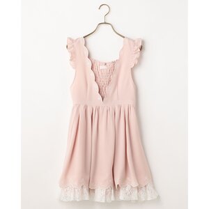 LIZ LISA Scallop Embroidered Jumper Skirt Pink