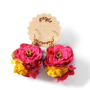 gargle Spring Garden Earrings Red x Yellow