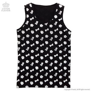 LISTEN FLAVOR Candy Bear Print Tank Top Black