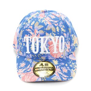 Tokyo Flower Pattern Hat Blue