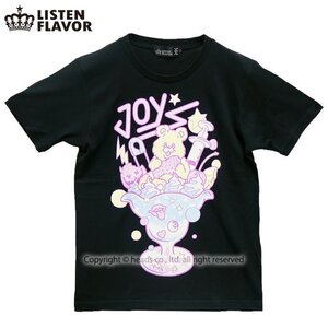 LISTEN FLAVOR Pastel Bear Fancy Parfait T-Shirt Black M
