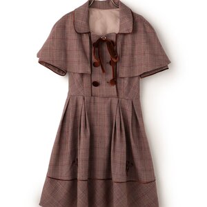 LIZ LISA Glen Plaid Dress w/ Cape Pink