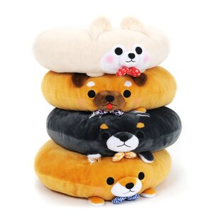 Mameshiba San Kyodai Dog Donut Cushions Complete Set + Mini Plushie