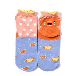 High-Cut Polar Bear Socks Pink
