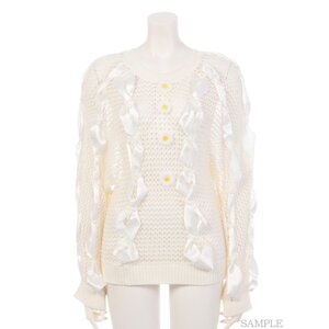 Swankiss Relaxed Ribbon Knit Top White