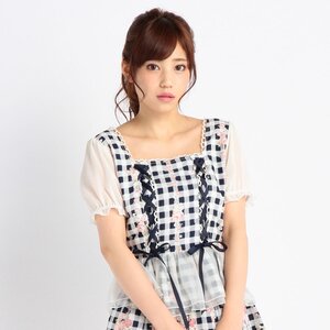 LIZ LISA Gingham Peplum Top (Limited Edition) Navy