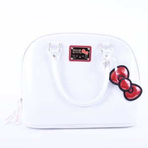 Hello Kitty White w/ Red Trim Embossed Dome Bag SANTB1189