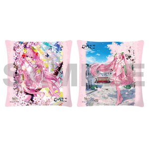 Sakura Miku x Hirohako Hakodate Square Cushion Art by Gari / Bincho Maguro