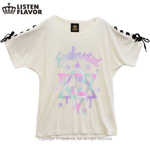 LISTEN FLAVOR Hexagram Lace-Up Top Vanilla