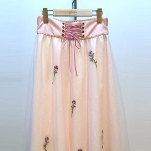 Swankiss Rose & Heart Leopard Print Skirt Pink