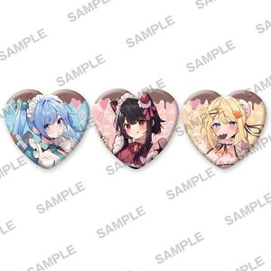 KonoSuba: God’s Blessing on This Wonderful World! Valentine Fair Newly Drawn Heart-shaped Tin Badge Set [Pre-order]